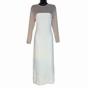 NWT LIZ DAMRICH X ANTONIO MELANI BABE CREPE MESH SOUTACHE FULL LENGTH DRESS SZ 4